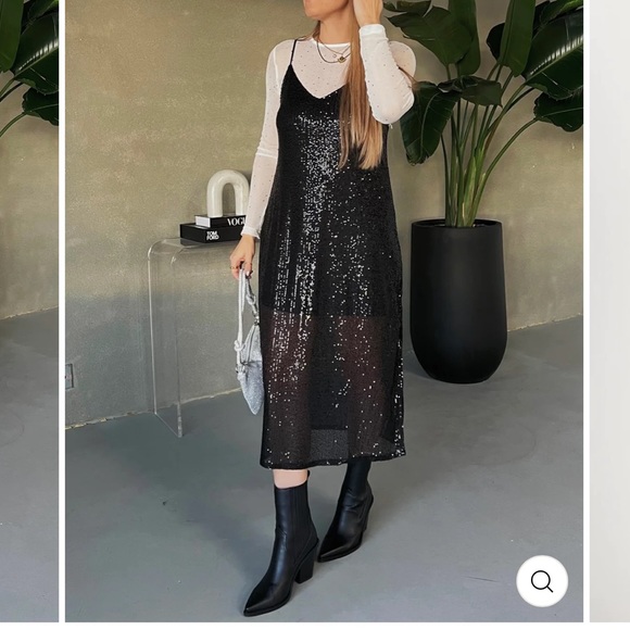 Black Tape Midi Dress - Picture 7 of 10